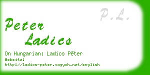peter ladics business card