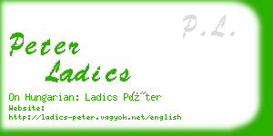 peter ladics business card